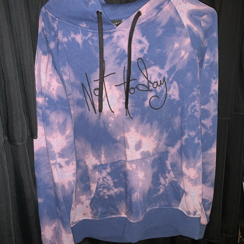Purple and pink tie dye “Not Today” hoodie💗💜🖤